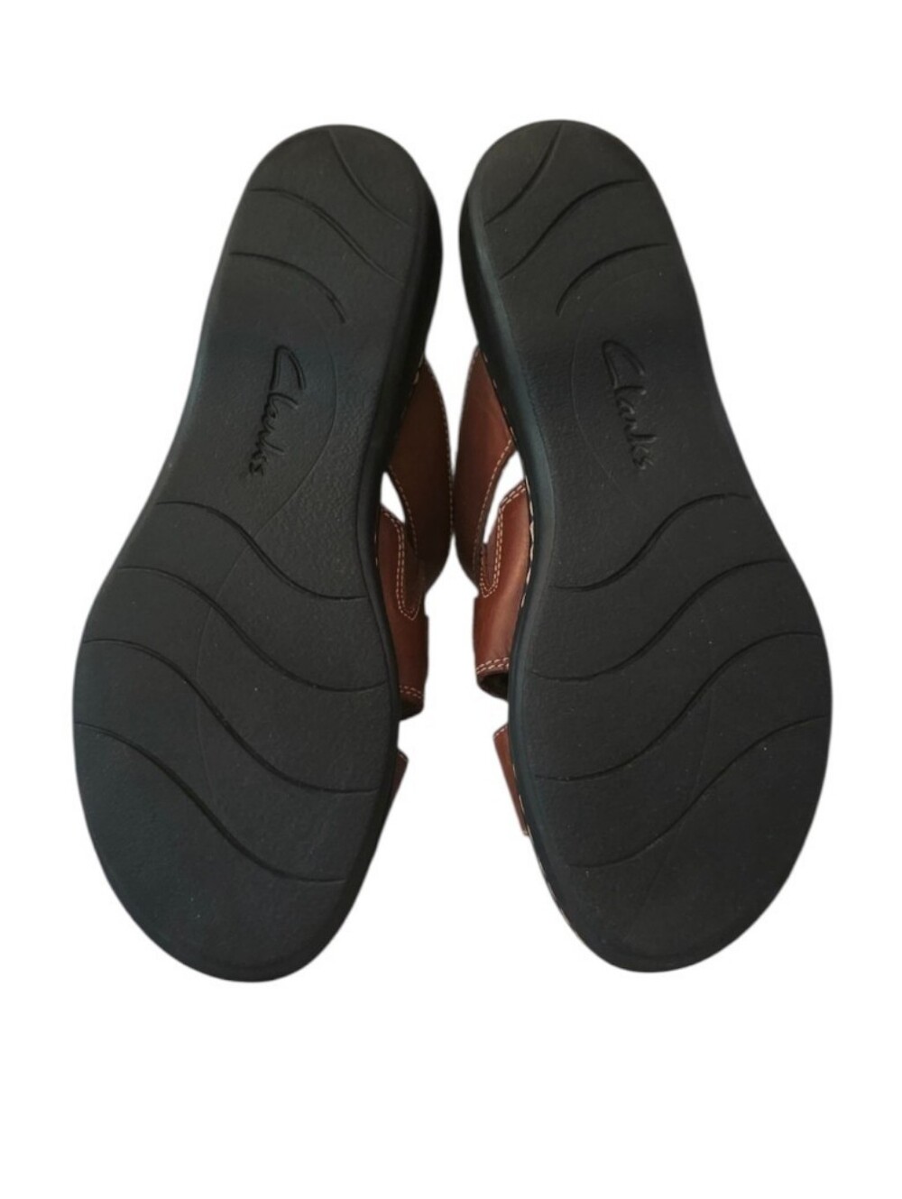 Clarks Collection Brown Leather Leisa Higley Slide Sandal Size 10M - Picture 6 of 8